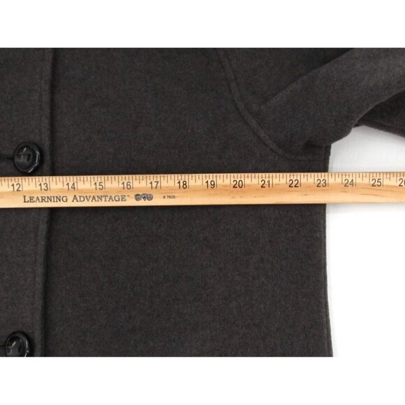Vintage Jones New York Overcoat Womens Sz 12 Charcoal Gray Wool Lined Button Up - Picture 10 of 16